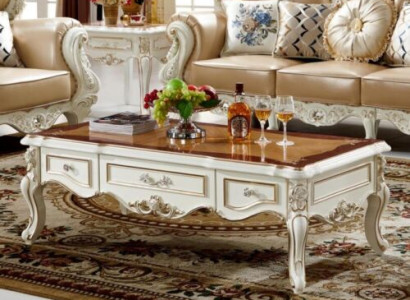 Luxury Living room Coffee tables Table Wood Marble Imitation Sofa Side